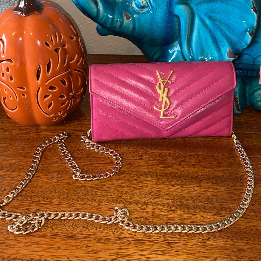 Yves Saint Laurent clutch with chain